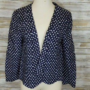 Ann Taylor Loft linen blend polka dot blazer